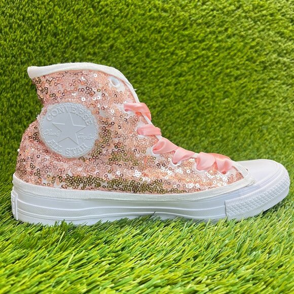 Converse Chuck Taylor All Star High Womens Size 8 Pink Athletic Shoes Sneakers - Picture 4 of 10